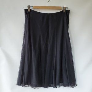 E by ECi Women Black Dress Skirt, Tulle Skirt, Tulle Overlay, Sheer Skirt Size 8